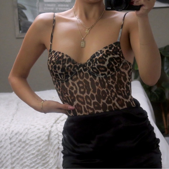 Dollskill TIC TOC Cheetah Animal Print Bustier Bodysuit Top - Picture 3 of 9